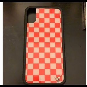 red and white checkered phone case